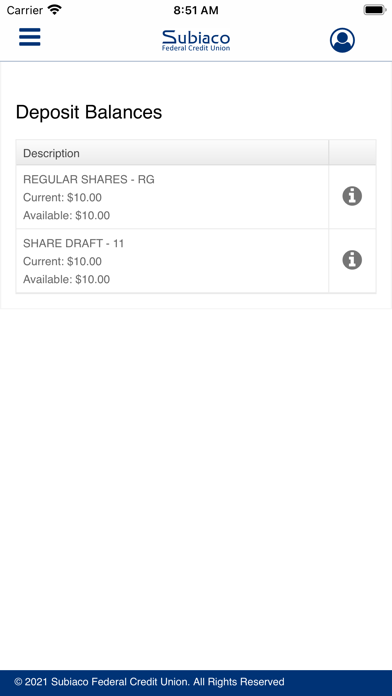 Subiaco Federal CU Mobile Screenshot