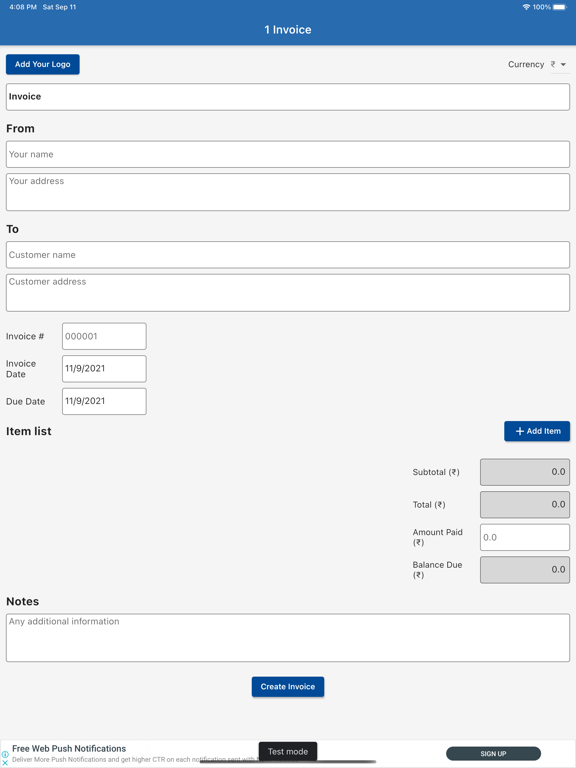 Screenshot #4 pour Invoices Creator