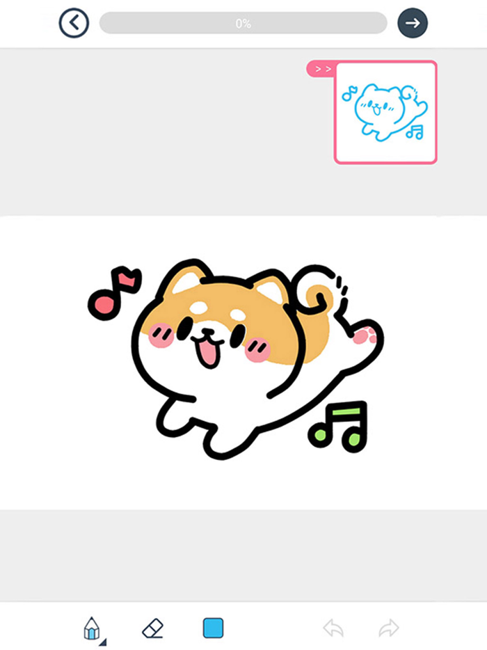 漫芽糖简笔画-二次元绘画填色涂鸦