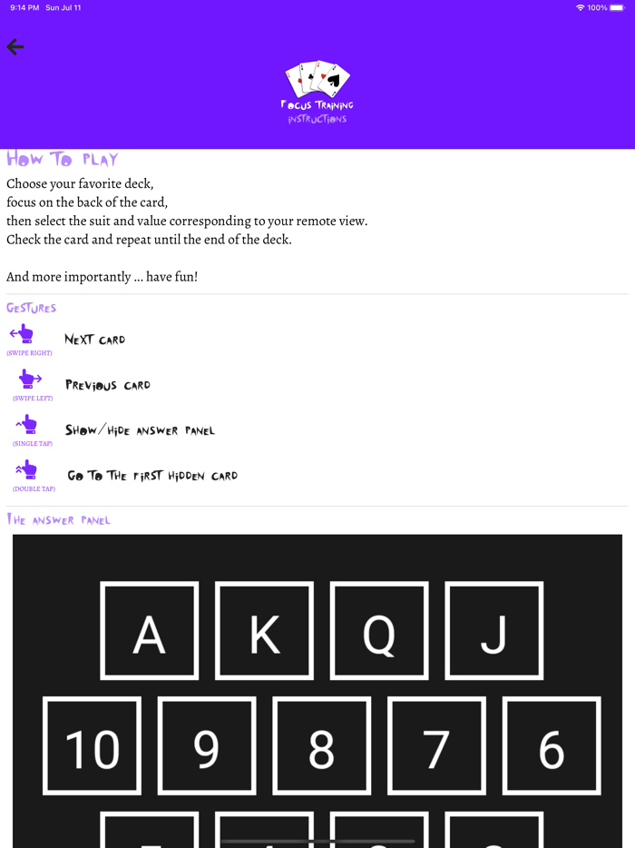 Focus Training w Playing Cards