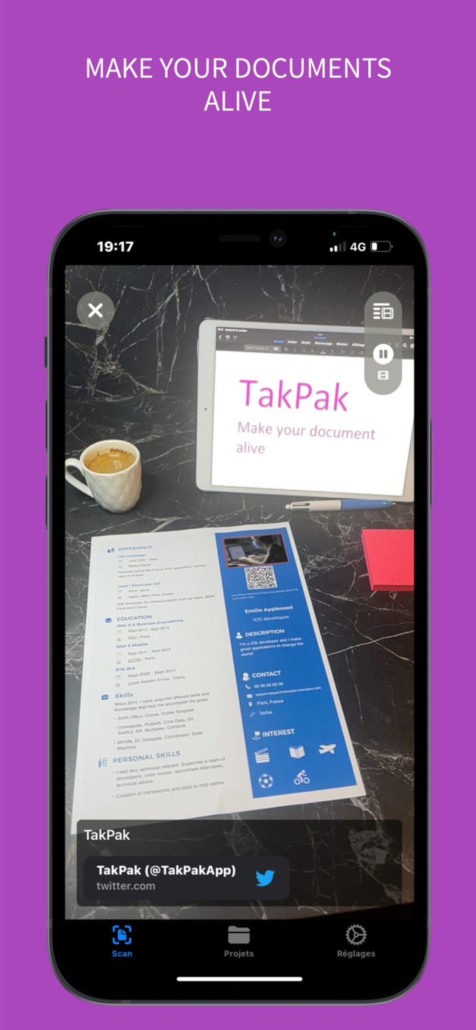 Takpak AR Document Video Maker