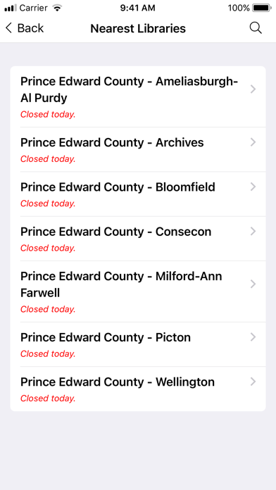 Prince Edward County Library Screenshot