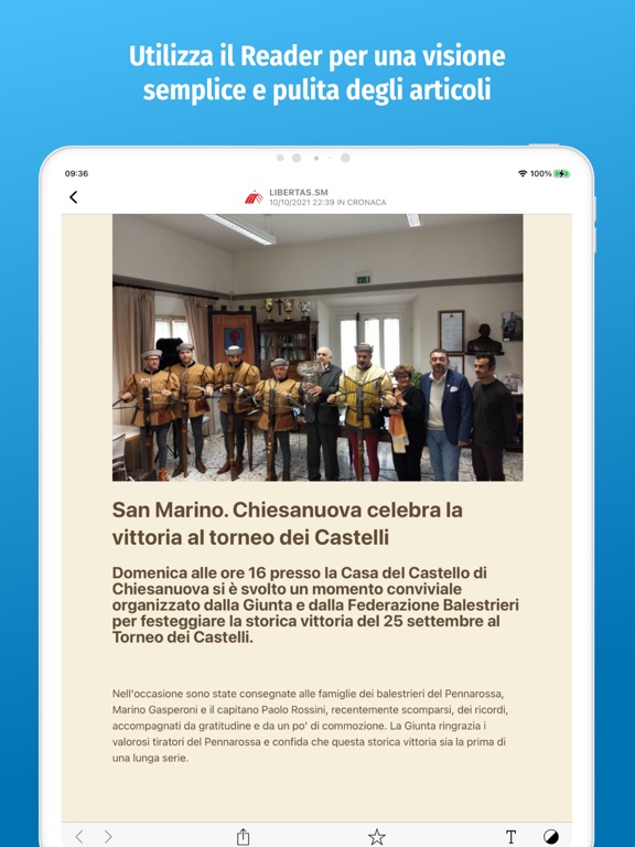 San Marino News24 iPad screenshot 4 - News app