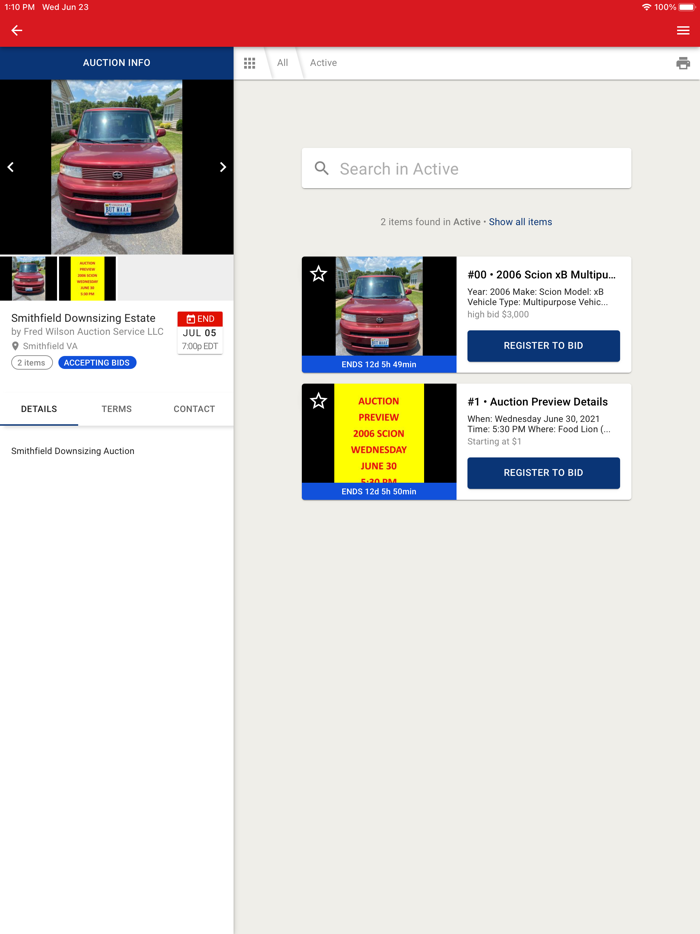 Fred Wilson Auction Service