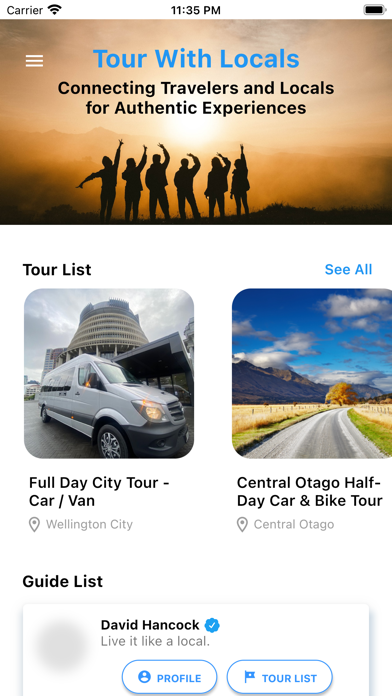 Tour With Locals New Zealand Screenshot