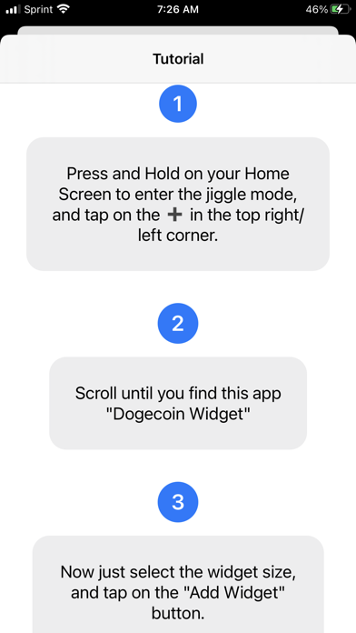 Dogecoin Widget Screenshot