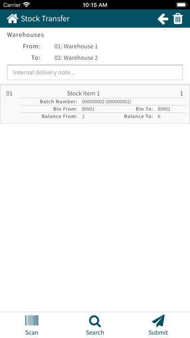 Epicor iScala Warehouse Screenshot