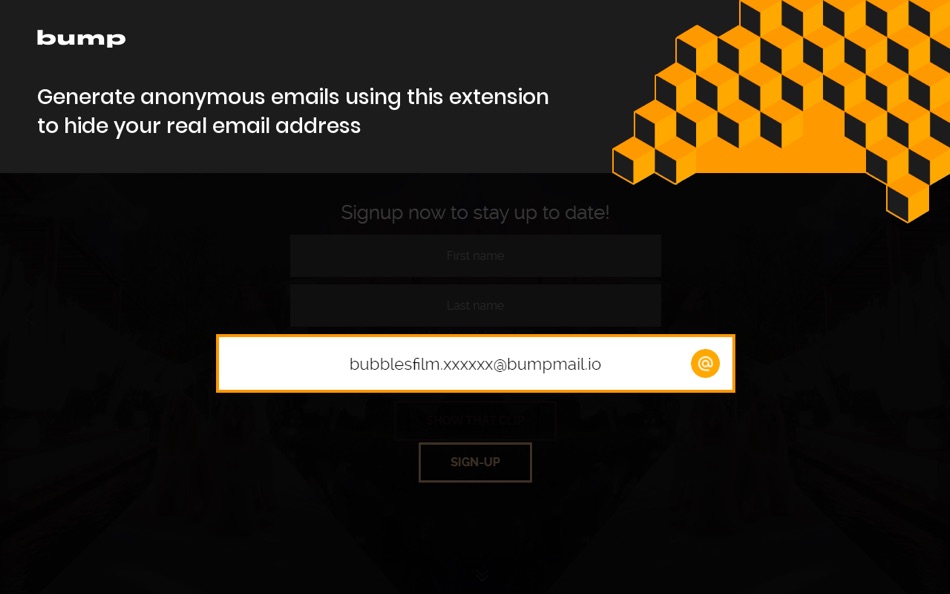 #1. Bump - Hide your email (macOS) Podle: Mikhail Mitiaev