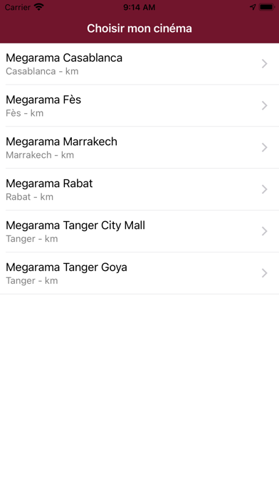 Screenshot #1 pour Cinémas Mégarama Maroc