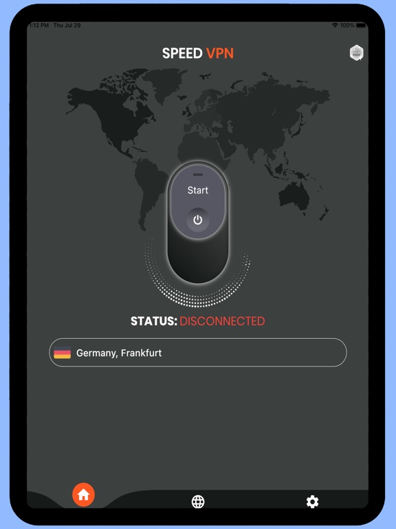 Speed VPN and Private Browser iPad screenshot 1 - Productivity app