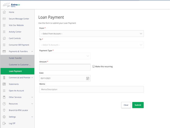 Extraco eBank iPad screenshot 7 - Finance app