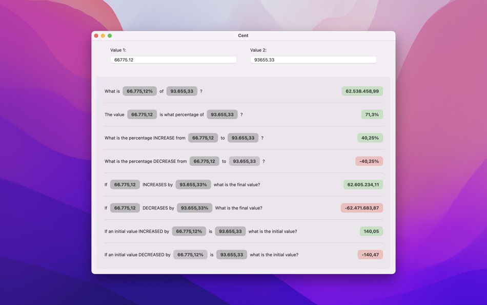 #1. Cent - Percentage Calculator (macOS) 由: Loop Apps LTDA