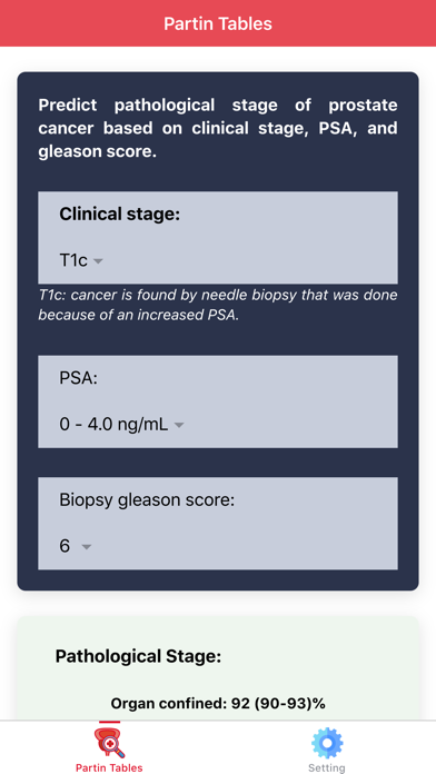 Urology Partin Tablesのおすすめ画像1