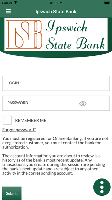 Ipswich State Bank Screenshot