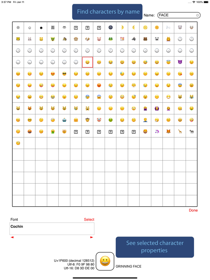Unicode Developer Font Viewer