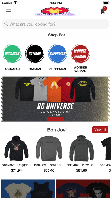 Comics Apparel Screenshot