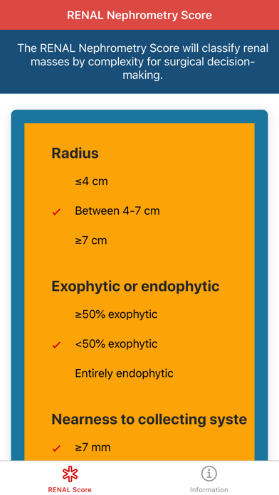 Urology RENAL Nephrometry Screenshot