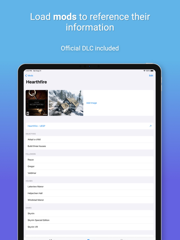 Character Tracker for Skyrim