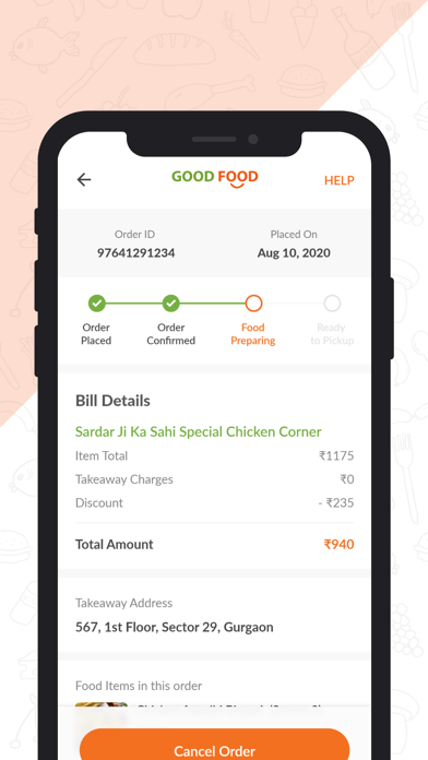 App GOOD FOOD Screenshot