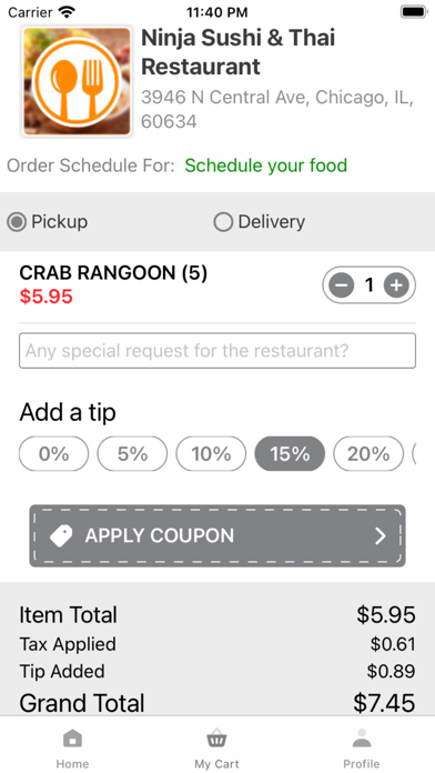 Ninja Sushi & Thai Restaurant Screenshot