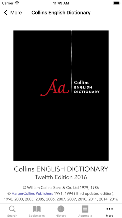 Collins English Dictionary Screenshot