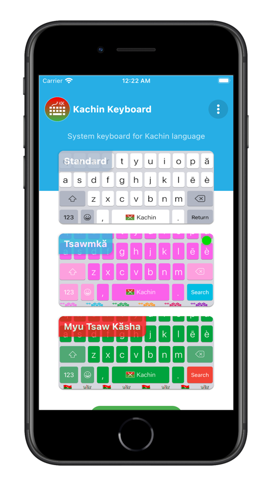 #1. Kachin Keyboard (iOS) By: Ah Zau Marang