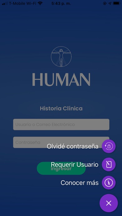 Human Salud Historia Clínica Screenshot