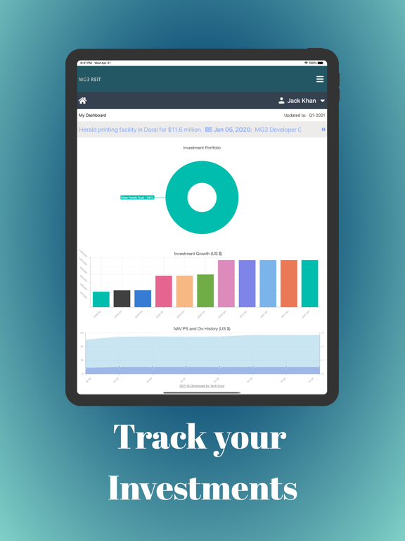 MG3 REIT iPad screenshot 4 - Finance app