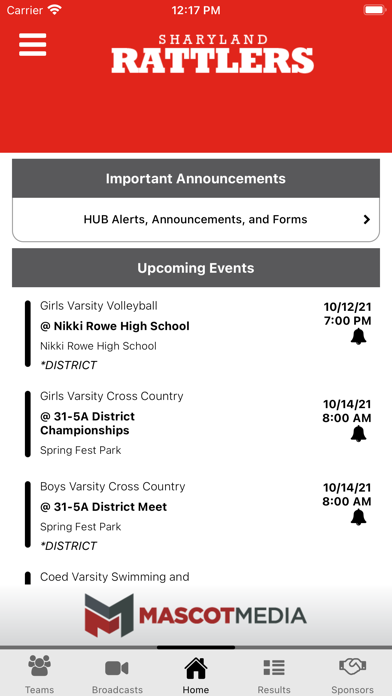 Sharyland ISD Athletics Screenshot