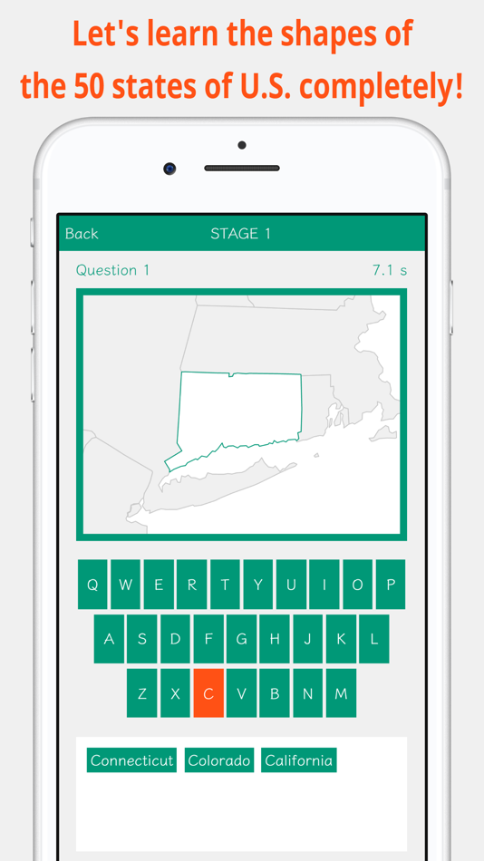 #1. 50 State Shapes (iOS) 由: Sohta Itoh