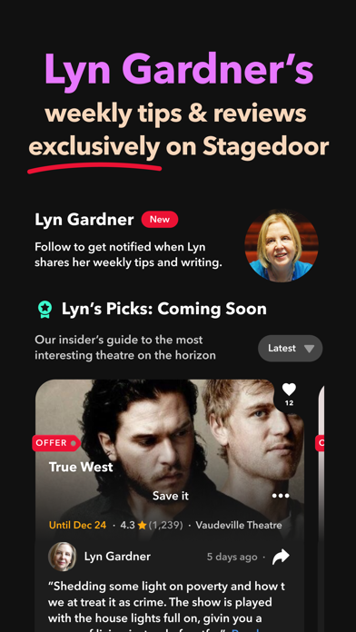 Stagedoor: London theatre Screenshot