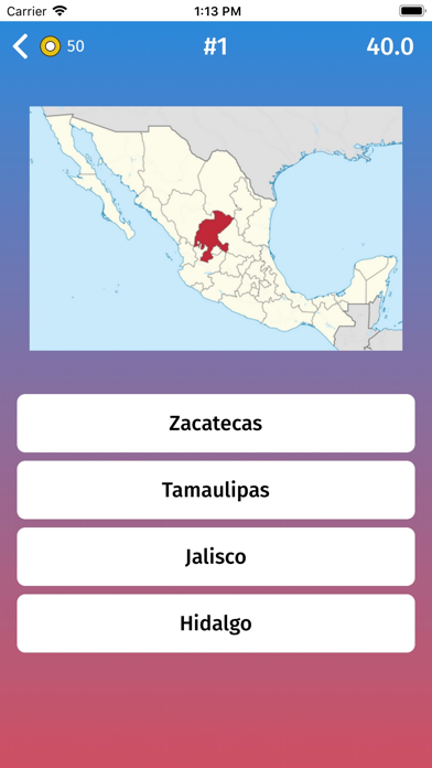 Mexico: States Map Quiz Game Screenshot