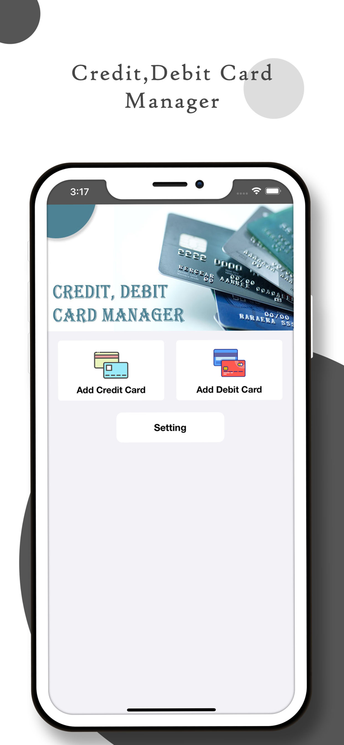 Credit, Debit Card Manager