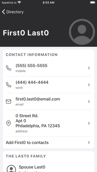 Iron Works Church Directory Screenshot