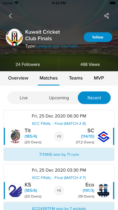 Kuwait Cricket Club Screenshot