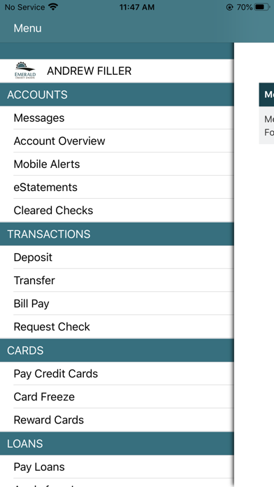 Emerald Credit Union Screenshot