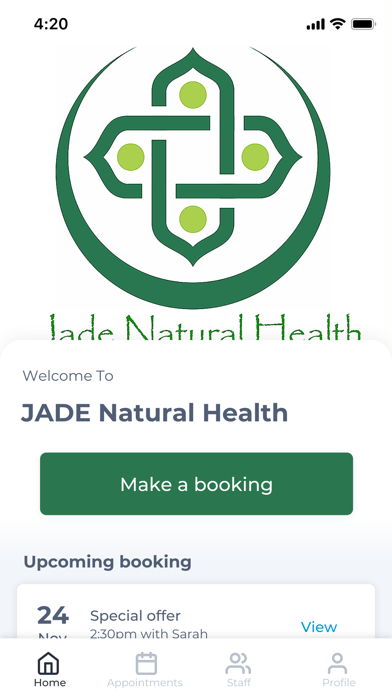 JADE Natural Health Screenshot