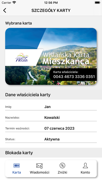 Wiślańska Karta Mieszkańca Screenshot