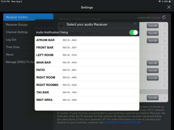 DIRECTV FOR BUSINESS Remote