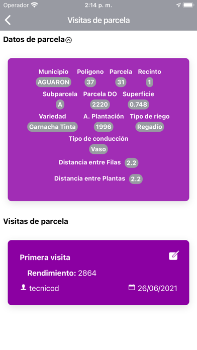 DOP Cariñena Control de Campo Screenshot
