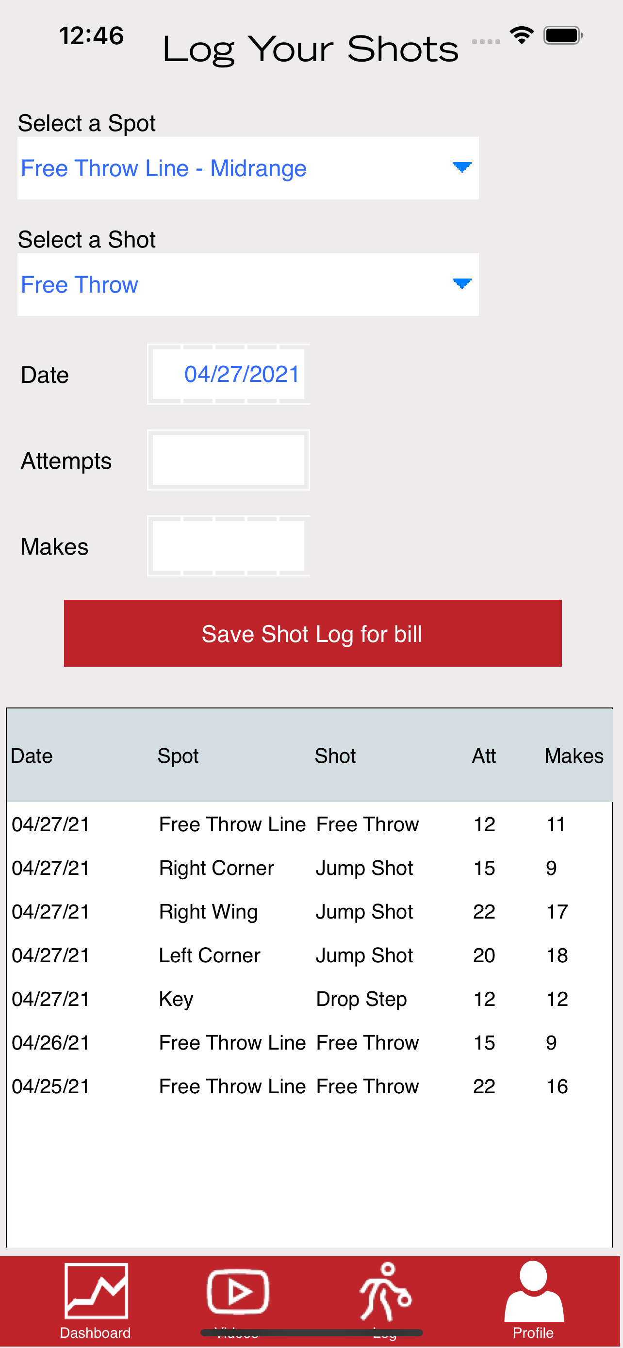 Spartan Shot Log