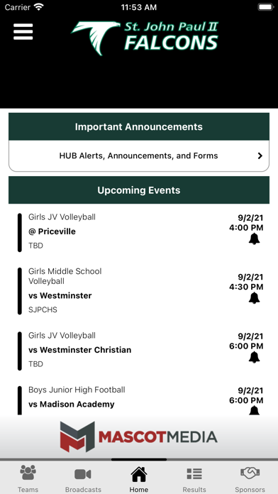 St. John Paul II Athletics Screenshot