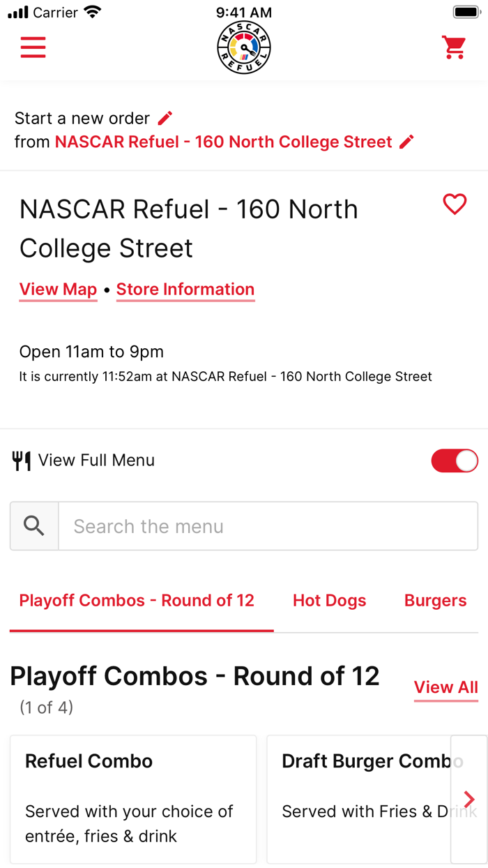NASCAR Refuel Ordering