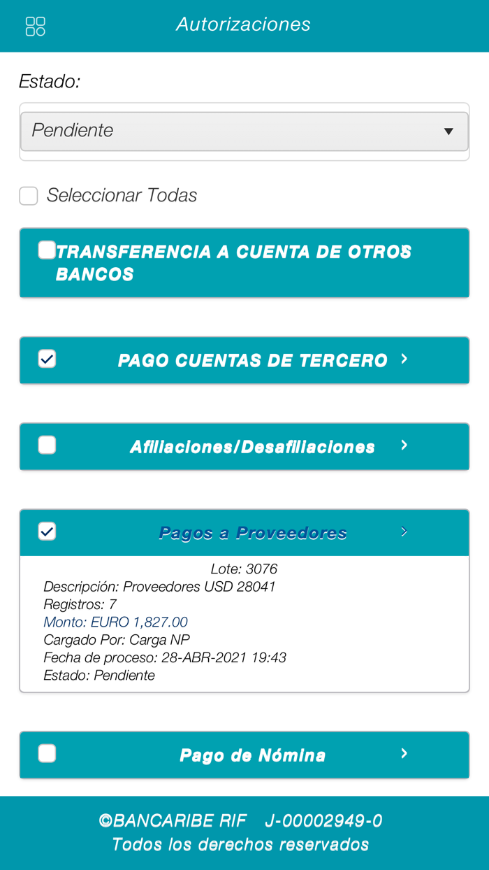 Mi conexión Bancaribe Jurídica