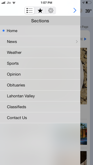 Nevada Appeal Screenshot