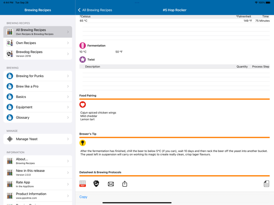 Brewing Recipes iPad screenshot 4 - Reference app