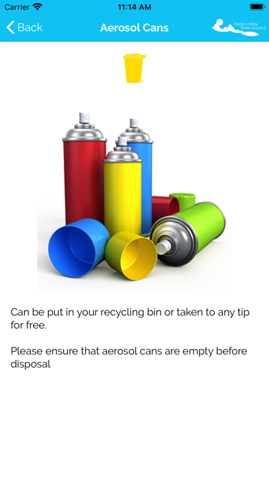 Bega Valley Shire Waste Info Screenshot