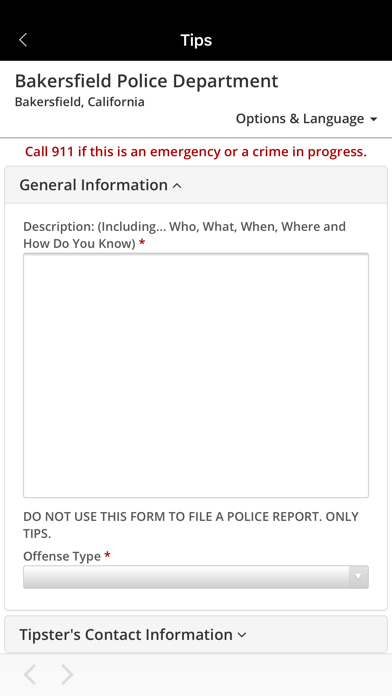 Bakersfield Police Department Screenshot