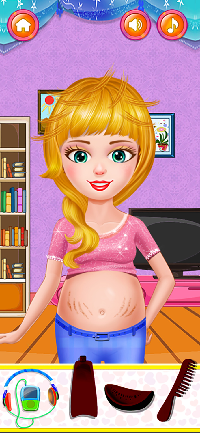 Pregnant mom and care baby