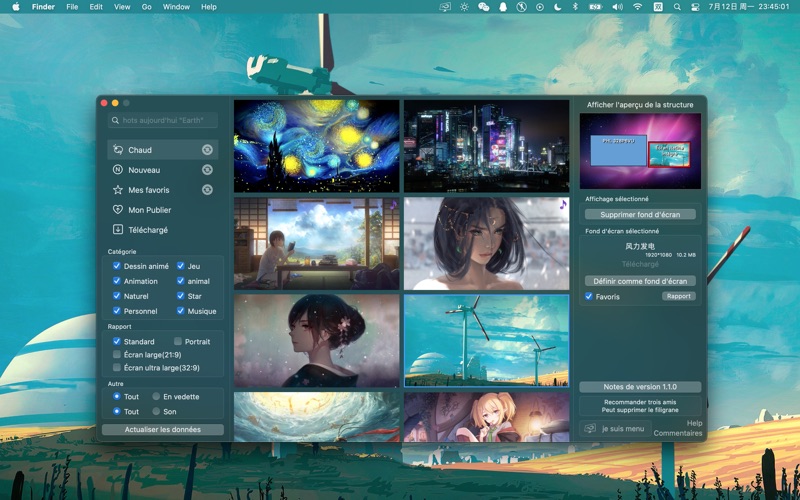 Screenshot #1 pour Mon fond d'écran - dynamique